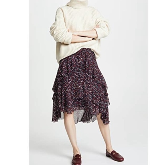 Joie Brigida Tiered High-Low Ruffle Silk Skirt - Picture 5 of 6
